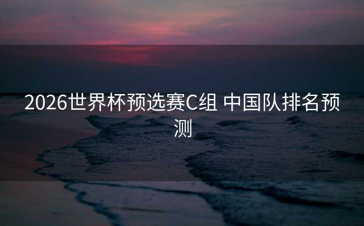 2026世界杯预选赛C组 中国队排名预测